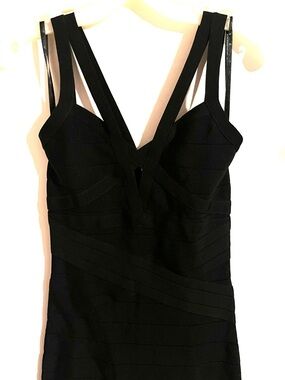 Bebe Black Bandage Bodycon Dress